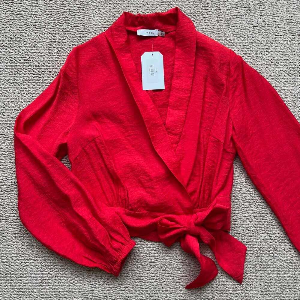 Lush Collared Tie Top NWT